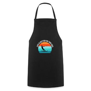 Water skis, water skis, water skiers - Cooking Apron - black - Front - AI Model Male 185 dark (185cm)