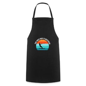 Water skis, water skis, water skiers - Cooking Apron - black - Front - AI Model Male 185 dark (185cm)