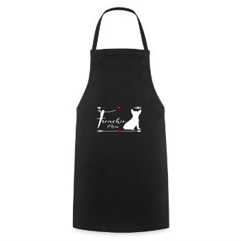 Français Bouledogue - Tablier de cuisine - noir - Devant - AI Model Male 185 dark (185cm)