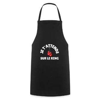 Boxe fan - idee cadeau boxeur - Tablier de cuisine - noir - Devant - AI Model Male 185 dark (185cm)