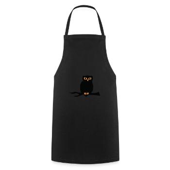 Halloween Owl - Cooking Apron - black - Front - AI Model Male 185 dark (185cm)