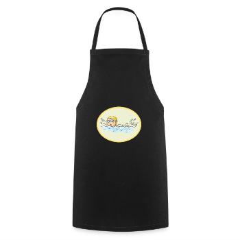 Schwimmbad Kind - Kochschürze - Schwarz - Vorne - AI Model Male 185 dark (185cm)