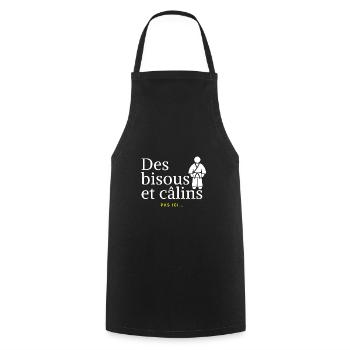 Pas de câlins - idee cadeau judo - Tablier de cuisine - noir - Devant - AI Model Male 185 dark (185cm)
