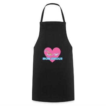 natation mon amour - Tablier de cuisine - noir - Devant - AI Model Male 185 dark (185cm)