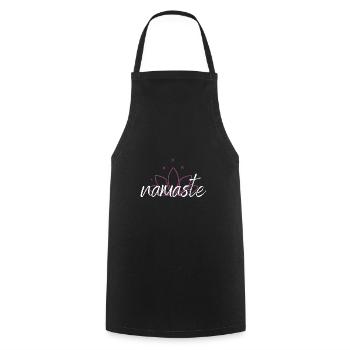 Namaste Yoga Gift - Cooking Apron - black - Front - AI Model Male 185 dark (185cm)