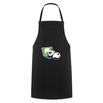 Panda in the home office - Cooking Apron - black - Front - AI Model Male 185 dark (185cm)