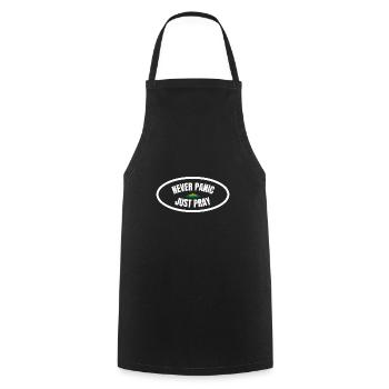 Ne paniquez jamais, priez simplement chrétien priez Cadeau - Tablier de cuisine - noir - Devant - AI Model Male 185 dark (185cm)