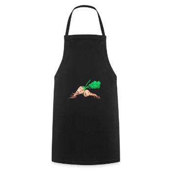 Betterave à sucre style rétro vintage grunge - Tablier de cuisine - noir - Devant - AI Model Male 185 dark (185cm)