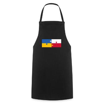 Ukraine Pologne Drapeau Puzzle - Tablier de cuisine - noir - Devant - AI Model Male 185 dark (185cm)