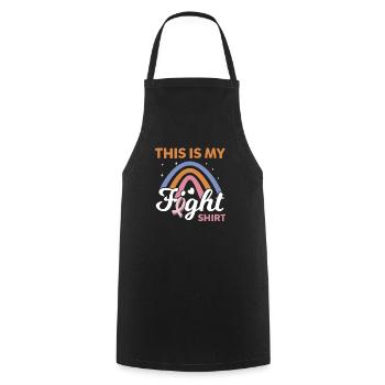 C’est le combat Shirt Sensibilisation au cancer du sein - Tablier de cuisine - noir - Devant - AI Model Male 185 dark (185cm)