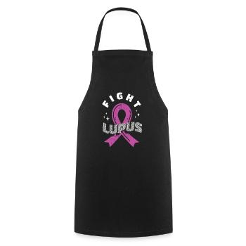 Lupus Krieger: Lila Bandsymbol - Kochschürze - Schwarz - Vorne - AI Model Male 185 dark (185cm)
