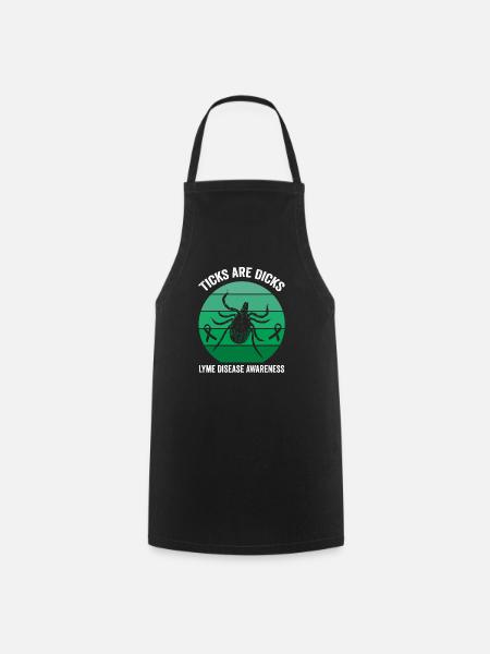 Humour sur la maladie de Lyme : les tiques sont maladroites - Tablier de cuisine - noir