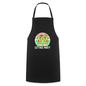 Laitue Fête Drôle Légumes Amis - Tablier de cuisine - noir - Devant - AI Model Male 185 dark (185cm)