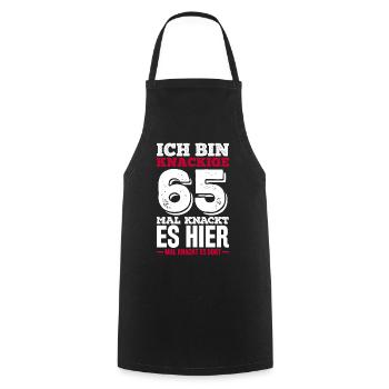 I am crisp 65th time it cracks here - Cooking Apron - black - Front - AI Model Male 185 dark (185cm)