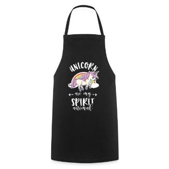 Unicorn Licorne Cheval Fabelwesen Unicorns - Tablier de cuisine - noir - Devant - AI Model Male 185 dark (185cm)