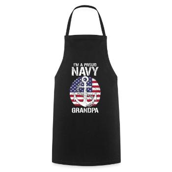 I'm A Proud Navy Grandpa US Veteran Stolzer Opa - Kochschürze - Schwarz - Vorne - AI Model Male 185 dark (185cm)