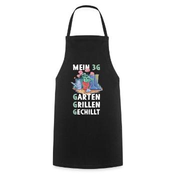 Mein 3G Garten Grillen Gechillt Gärtner Florist - Kochschürze - Schwarz - Vorne - AI Model Male 185 dark (185cm)