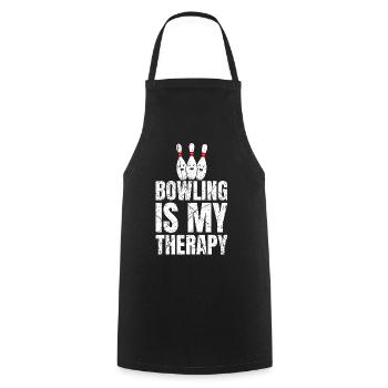 Bowling Is My Therapy - Kochschürze - Schwarz - Vorne - AI Model Male 185 dark (185cm)