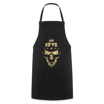 1972 Totenkopf gold - Kochschürze - Schwarz - Vorne - AI Model Male 185 dark (185cm)