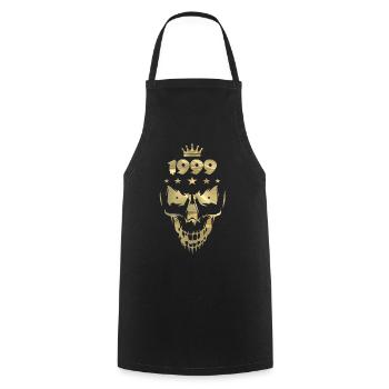 1999 Totenkopf Gold - Kochschürze - Schwarz - Vorne - AI Model Male 185 dark (185cm)