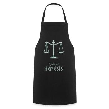 Child of Nemesis – Percy Jackson inspired design - Cooking Apron - black - Front - AI Model Male 185 dark (185cm)