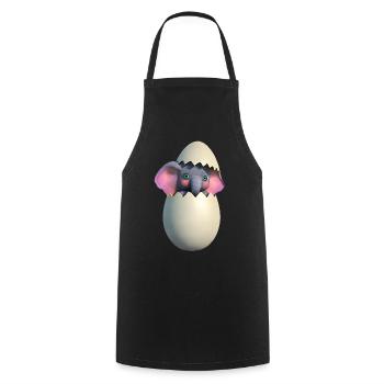 Baby elephant hatch - Cooking Apron - black - Front - AI Model Male 185 dark (185cm)