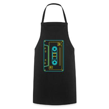 80er 90er Jahre Kassette Mixtape Retro Lustig - Kochschürze - Schwarz - Vorne - AI Model Male 185 dark (185cm)