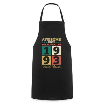 30th birthday man March born 1993 Awesome - Cooking Apron - black - Front - AI Model Male 185 dark (185cm)