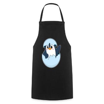 Pinguin Eierschale - Kochschürze - Schwarz - Vorne - AI Model Male 185 dark (185cm)