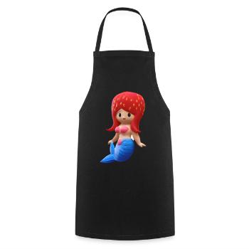 Sirène aux fraises - Tablier de cuisine - noir - Devant - AI Model Male 185 dark (185cm)