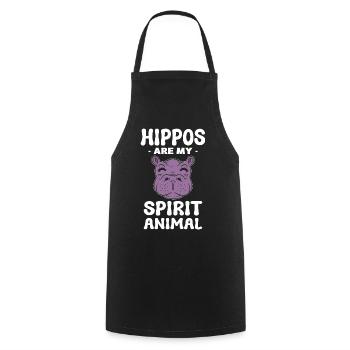 Hippos Are My Spirit Animal Zoowärter - Kochschürze - Schwarz - Vorne - AI Model Male 185 dark (185cm)
