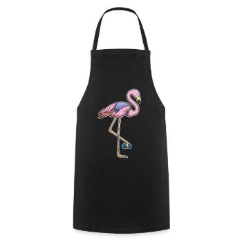 Flamingo Bodybuilder Dumbbell Bodybuilding - Cooking Apron - black - Front - AI Model Male 185 dark (185cm)