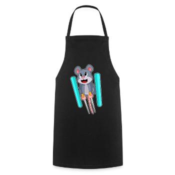 Mouse Ski Jumper Ski Winter Sports - Cooking Apron - black - Front - AI Model Male 185 dark (185cm)