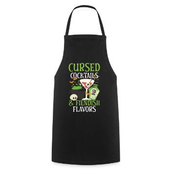 Cursed cocktails & devilish flavors - Cooking Apron - black - Front - AI Model Male 185 dark (185cm)