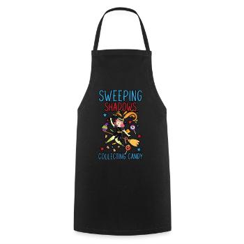 Ombres balayantes Collecte de bonbons Halloween - Tablier de cuisine - noir - Devant - AI Model Male 185 dark (185cm)