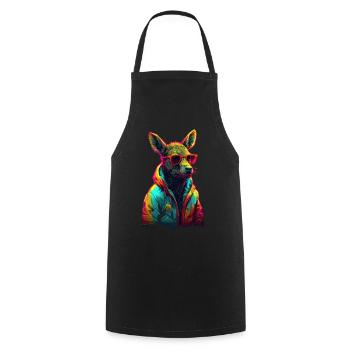 Deer with Sunglasses Colorful Cool Deer Forest Animal - Cooking Apron - black - Front - AI Model Male 185 dark (185cm)