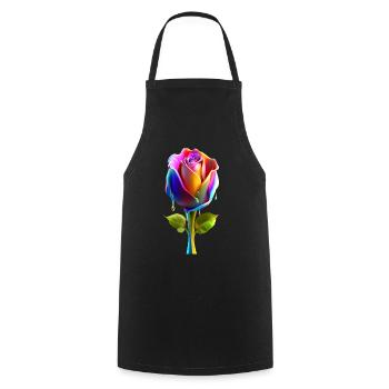 A rose with bold gradient colors 3D - Cooking Apron - black - Front - AI Model Male 185 dark (185cm)