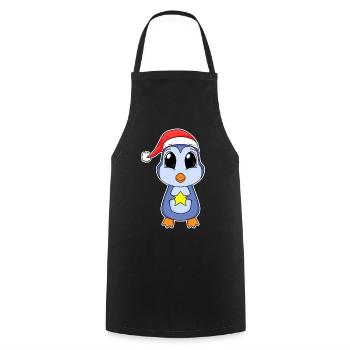 Pinguin Weihnachten - Kochschürze - Schwarz - Vorne - AI Model Male 185 dark (185cm)