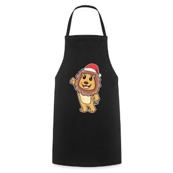 Noël Lion - Tablier de cuisine - noir - Devant - AI Model Male 185 dark (185cm)