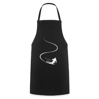 Piste de ski, Après-ski, Sports d’hiver, Vacances au ski - Tablier de cuisine - noir - Devant - AI Model Male 185 dark (185cm)