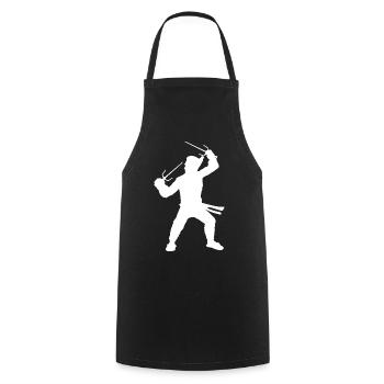 Monk Silhouette - Design Fantasy Role Playing Game - Cooking Apron - black - Front - AI Model Male 185 dark (185cm)