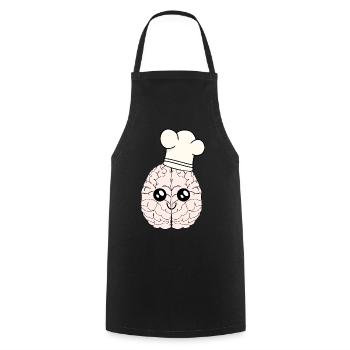 Gehirn Koch Kochmütze schlau kochen Kochkunst - Kochschürze - Schwarz - Vorne - AI Model Male 185 dark (185cm)