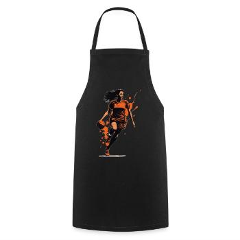 Handball Woman Streetwear Icon Ball Sports Look - Cooking Apron - black - Front - AI Model Male 185 dark (185cm)