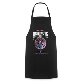 Werewolf at night - Cooking Apron - black - Front - AI Model Male 185 dark (185cm)