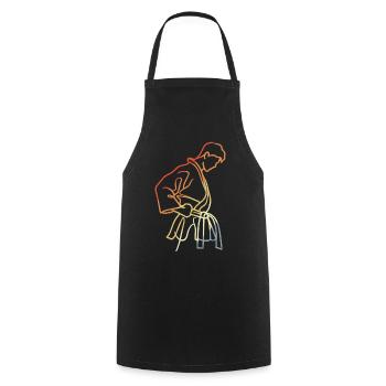 Garçons Karaté Croquis Vintage Look - Tablier de cuisine - noir - Devant - AI Model Male 185 dark (185cm)
