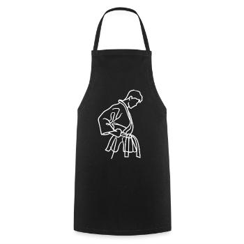 Karate Sketch - Cooking Apron - black - Front - AI Model Male 185 dark (185cm)