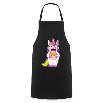 Gâteau d’anniversaire licorne - Tablier de cuisine - noir - Devant - AI Model Male 185 dark (185cm)
