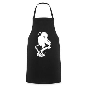 Saxophonist Sketch - Cooking Apron - black - Front - AI Model Male 185 dark (185cm)
