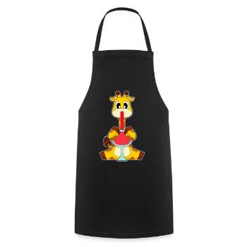 Giraffe Red Wine - Cooking Apron - black - Front - AI Model Male 185 dark (185cm)