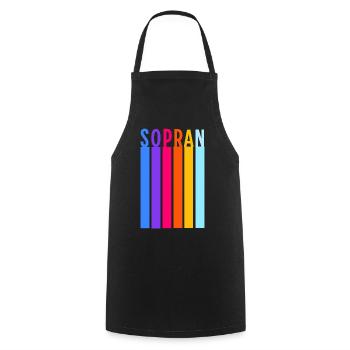 Chor - Sopran Retro Streifen - Kochschürze - Schwarz - Vorne - AI Model Male 185 dark (185cm)